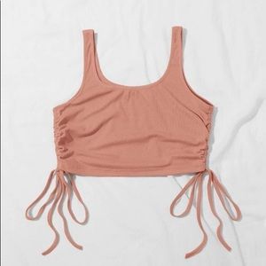 NEVER WORN Shein Pink Drawstring Side Tank Top